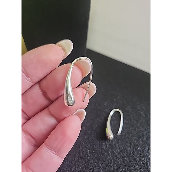 Waterdrop Sterling Silver Plated Teardrop Thread Earrings Classical Fine Jewelry - Picture 3 of 6